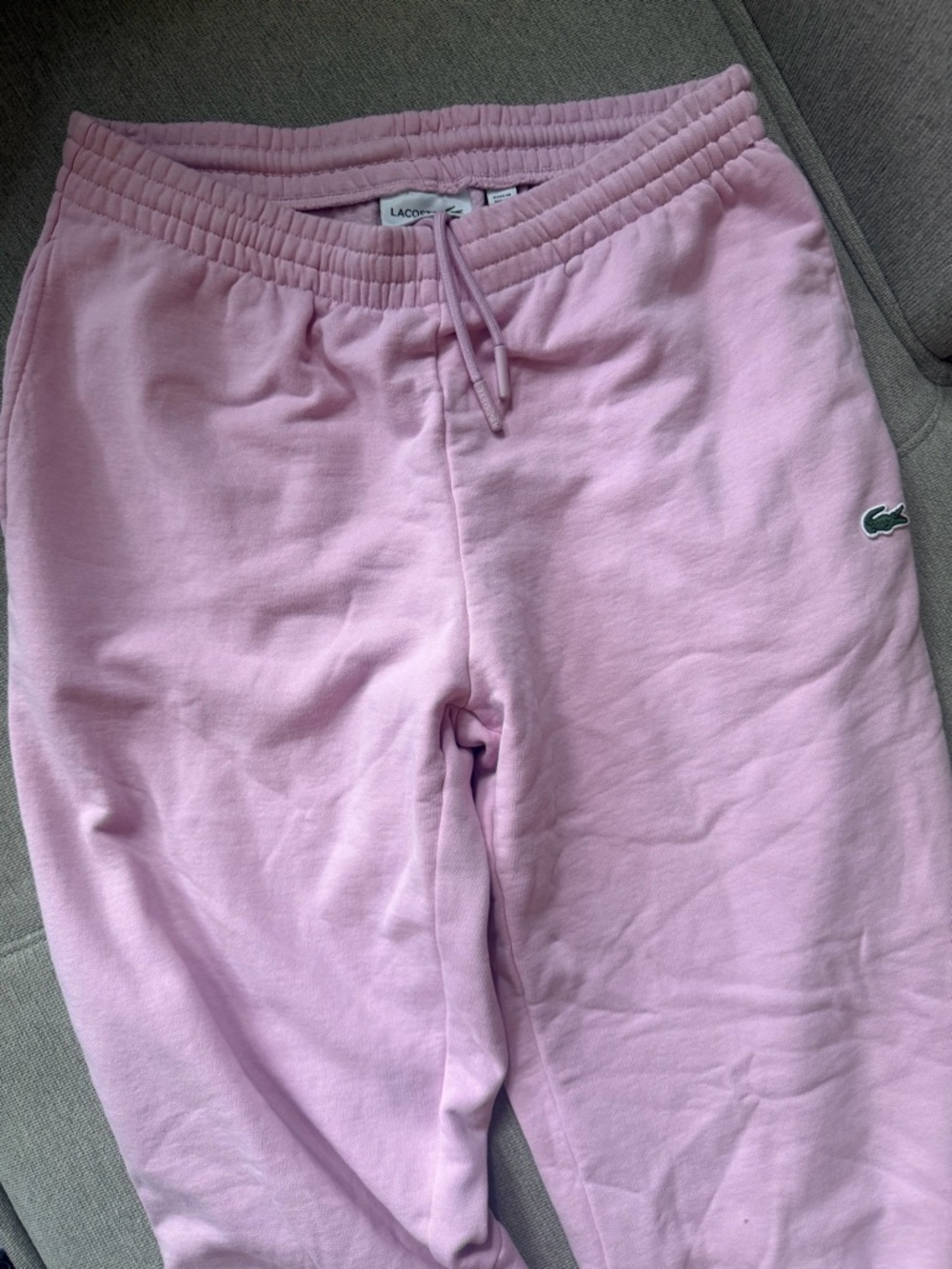 Lacoste Pink Jogger Pants with Embroidered Crocodile - Picture 3 of 8